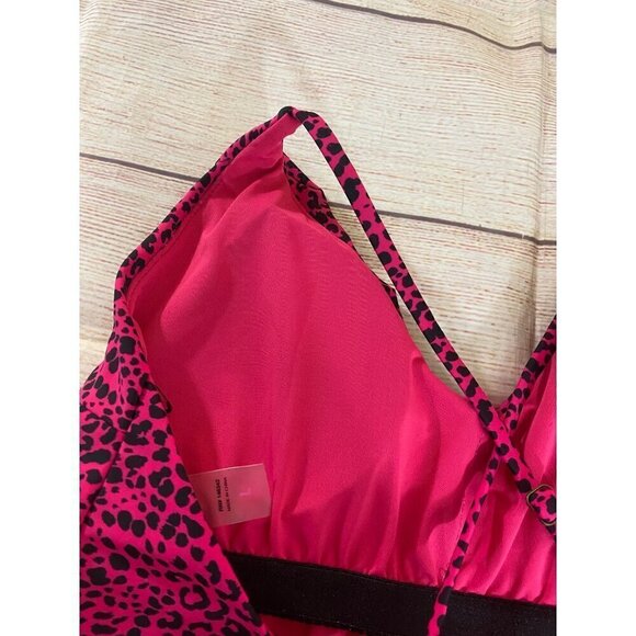 Juicy Couture Women's Pink Leopard Print Ruffle One Piece Swimsuit - Large - Picture 10 of 12
